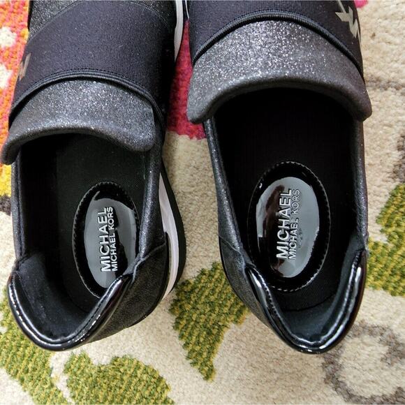 Michael kors platform logo sparkly glitter sneakers new size 8.5 - Picture 9 of 9